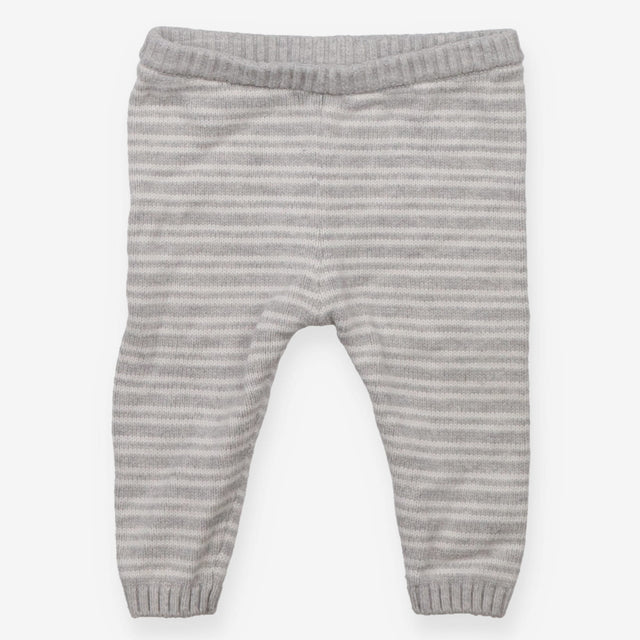 Knit Joggers Grey and White Stripe