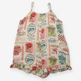 Playsuit cheesecloth market print