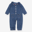Denim Jumpsuit with Long Sleeve Frill Collar 