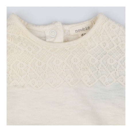 Bodysuit long sleeve cream with lace detail