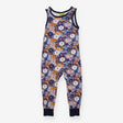 Dungarees jersey blue edging flowers