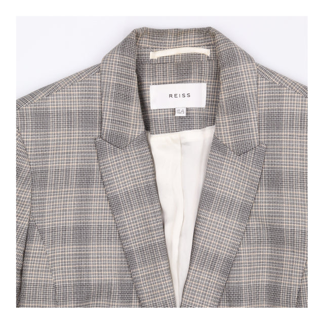 Checked Trouser Suit Tailored Blazer Slim Leg Trou
