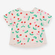 Tee SS white cherries jersey stripe back