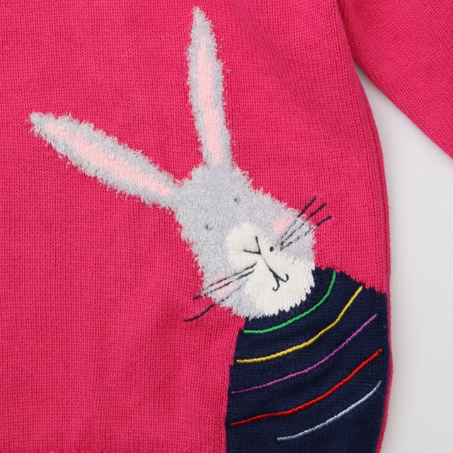 Pink Knit Bunny Sweater