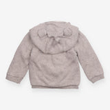Cardigan knit hooded with ears hedgehog grey