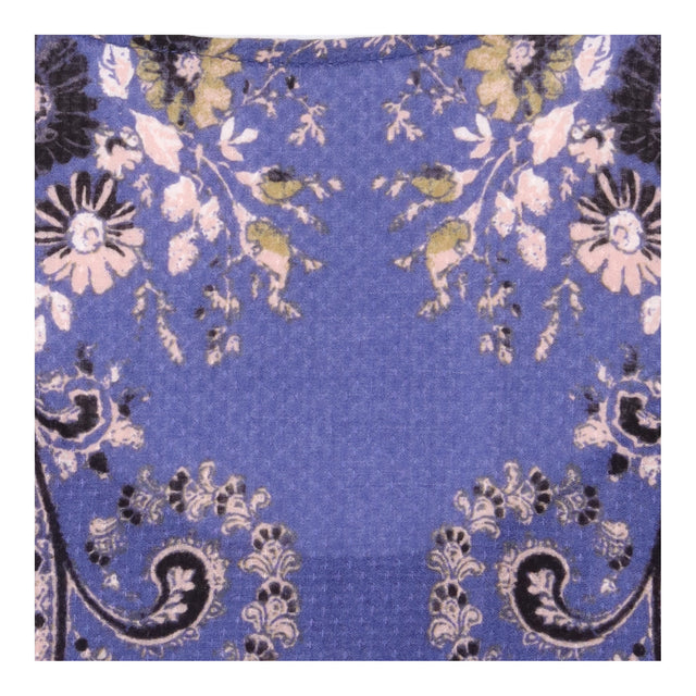 Mini Beach Dress Blue Floral Ruffle Hem