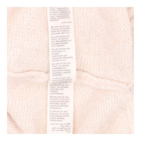 Ivory Alpaca Blend V-Neck Jumper with Textured Kni