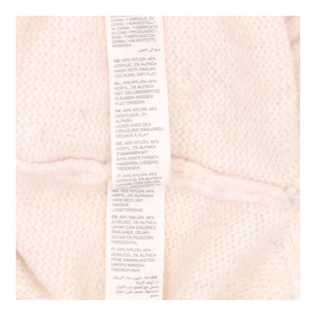 Ivory Alpaca Blend V-Neck Jumper with Textured Kni