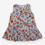 Dress sleeveless white with flowers 