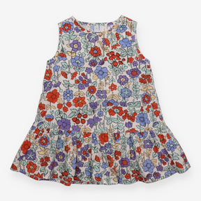 Dress sleeveless white with flowers 