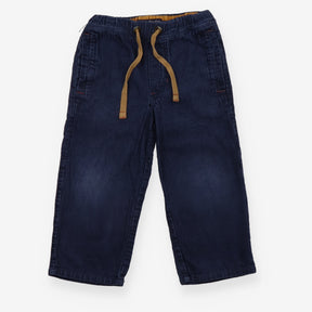 Navy Cord Jeans with Drawstring