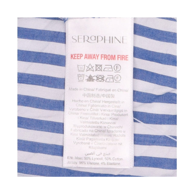 Seraphine Blue White Stripe Tie Front Cotton Mater