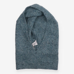 Hood Light Blue Flecked Wool Blend Balaclava