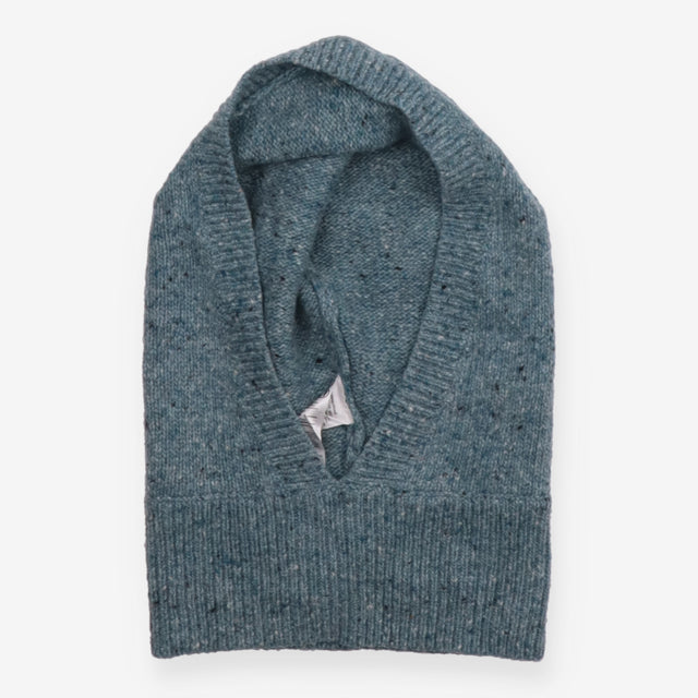 Hood Light Blue Flecked Wool Blend Balaclava