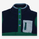 Sweater Half Popper Navy and Green Block