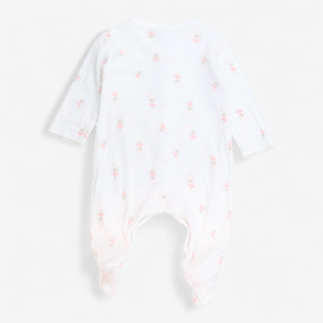 Sleepsuit White and Pink Mouse Ballerina