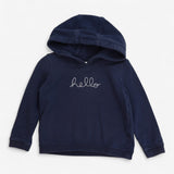 Jersey  hoodie navy hello