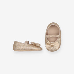 Gold Sparkly Pumps with Bows
