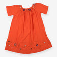 Dress orange with embroidered flowers