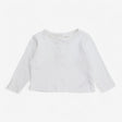 T-Shirt Long Sleeve White Pointelle