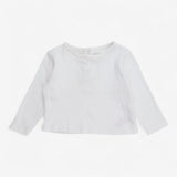 T-Shirt Long Sleeve White Pointelle