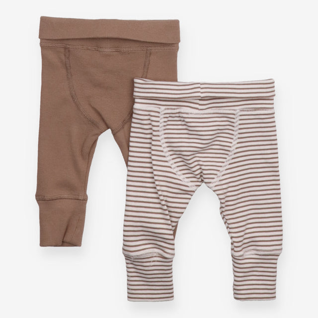 Leggings rib brown stripe 2 Pack