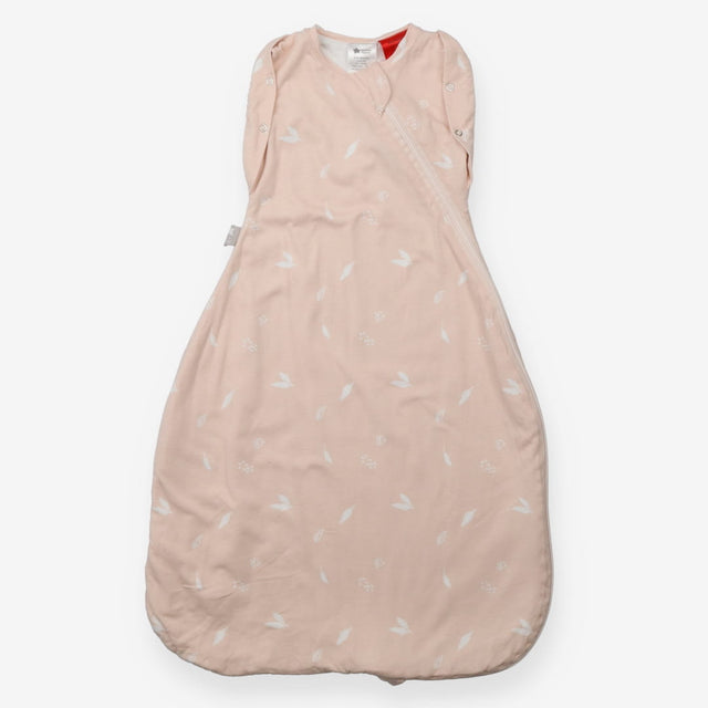 Sleeping bag pink white leaves