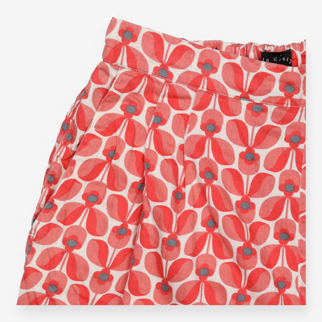 Cropped Trousers Red Wallflower Print Organic Cott