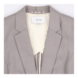 Tailored Blazer Light Grey Longline Single Breaste
