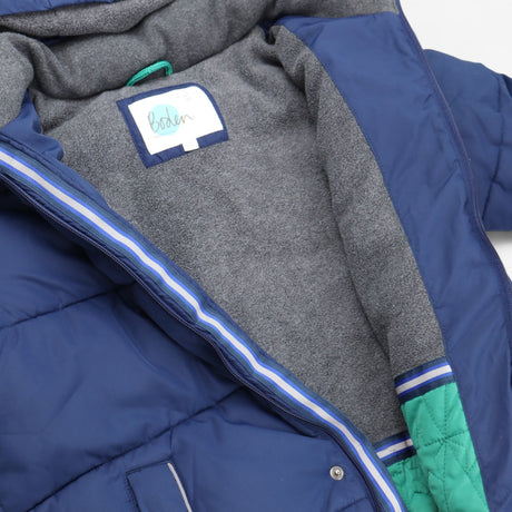 Coat Puffer Blue with Green and Grey Lining