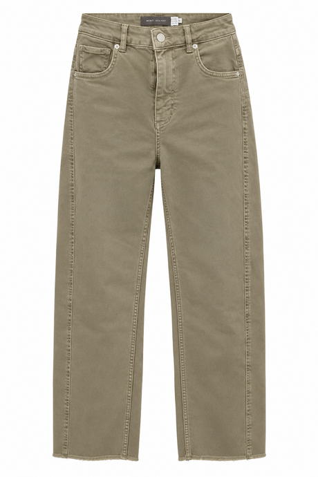 Khaki Green Barrel Leg Jeans