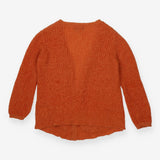 Long‑Line Mohair & Merino Wool Mix Orange Cardigan