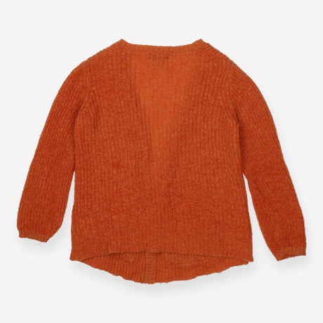 Long‑Line Mohair & Merino Wool Mix Orange Cardigan