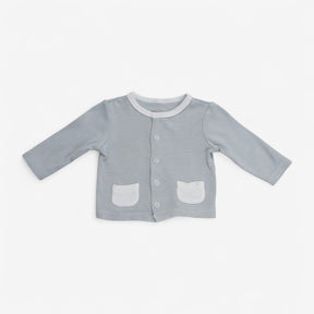 Cardigan - grey stripe with pockets