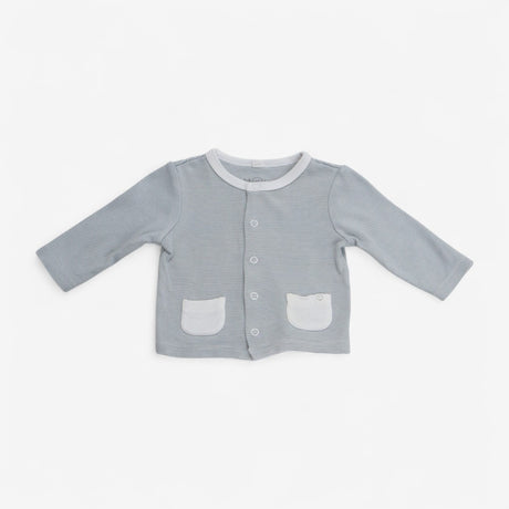 Cardigan - grey stripe with pockets