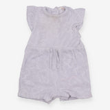 Blue Towelling Playsuit with Flowers