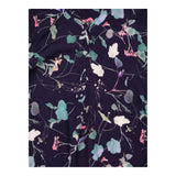 Dress Navy Blue Floral Print Long Sleeve V-Neck