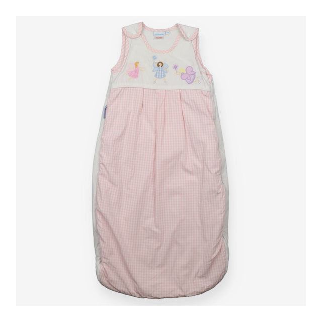 Sleeping Bag Pink and White Checks with Fairies TO