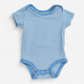 Bodysuit Short Sleeve Blue and White Stripe