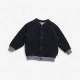 Grey quilted jersey bomber