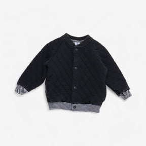 Grey quilted jersey bomber