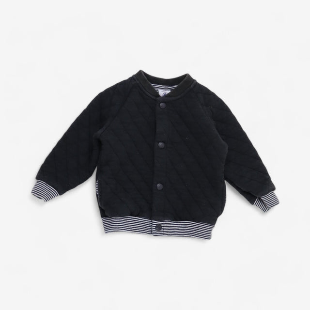 Grey quilted jersey bomber