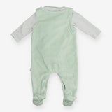 Outfit green velour dungarees Koala striped LS 
