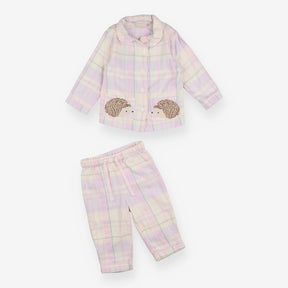 Pastel tartan hedgehog pyjamas