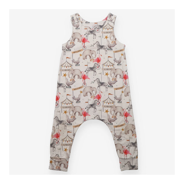Jersey Romper Cream Circus Theme