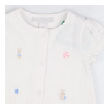 White shortie romper beach ball bunnies