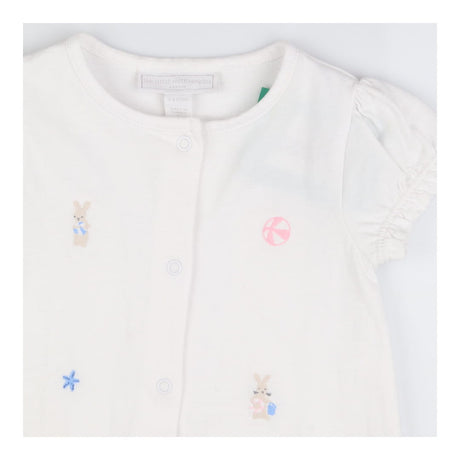 White shortie romper beach ball bunnies