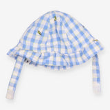 Blue gingham bee hat