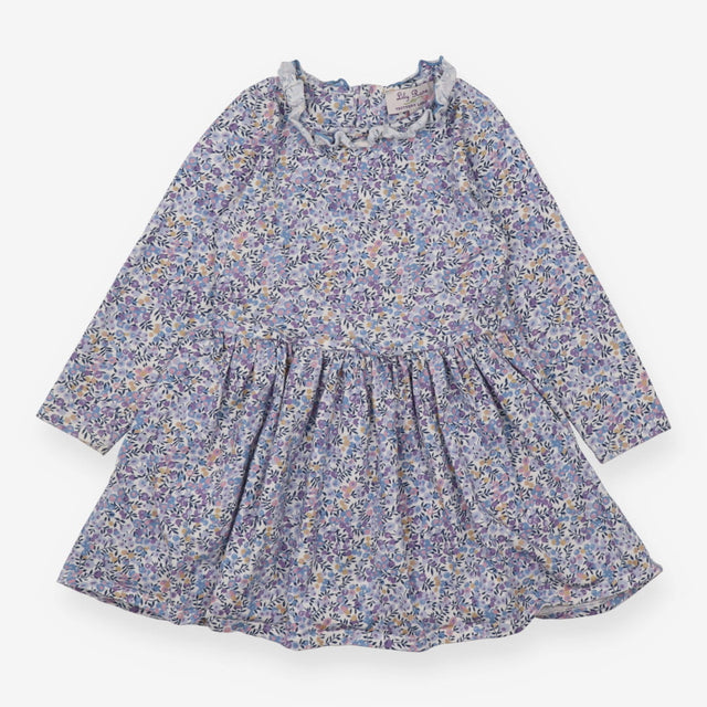 White Floral Dress Frill Detail - Lily Rose