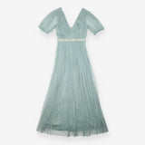 Monsoon Dress Sage Green Tulle Pleated Maxi